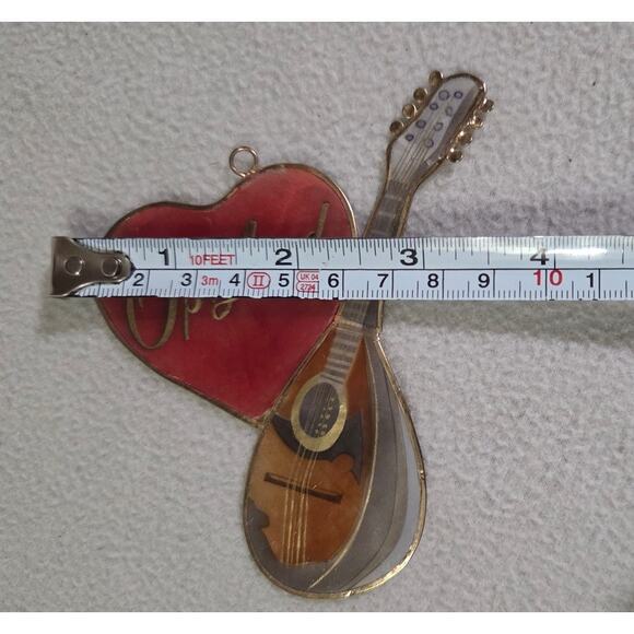 Vintage Opryland Shell Window Sun Catcher Ornament Guitar Bandurria - Picture 7 of 7